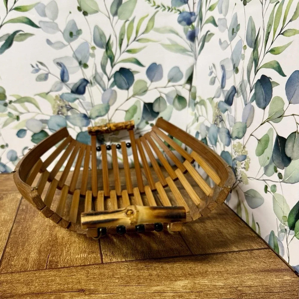 Vintage Mid Century Modern Wood Slatted  11